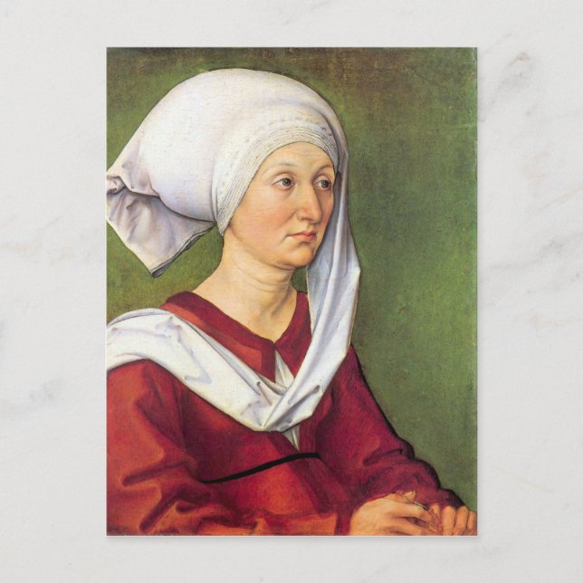 Albrecht Durer - Portrait von Barbara Durer gebore Postkarte (Vorderseite)