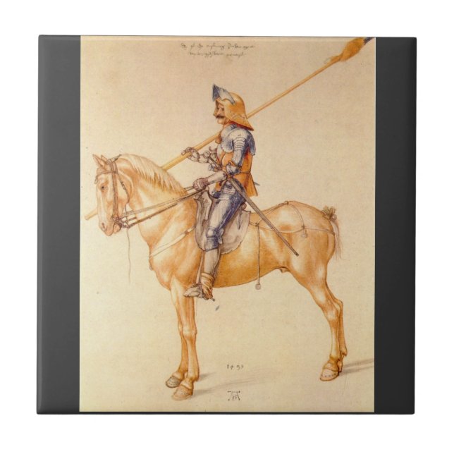 Albrecht Durer - Reiter in der Rüstung Fliese (Vorderseite)