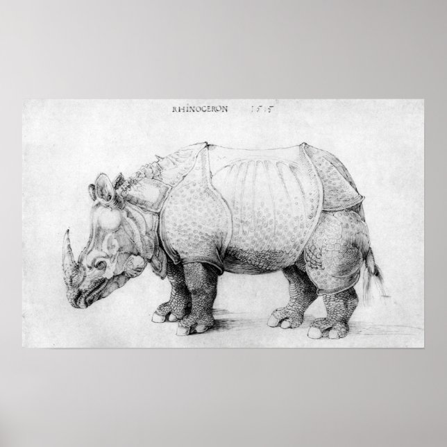 Albrecht Durer Rhinoceros Poster (Vorne)