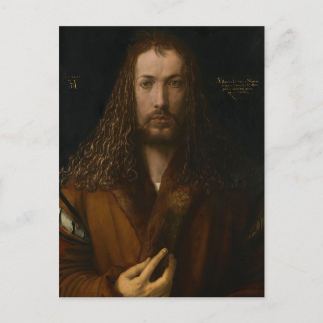 Albrecht Dürer - Selbstportrait, 1500 Postkarte (Vorderseite)