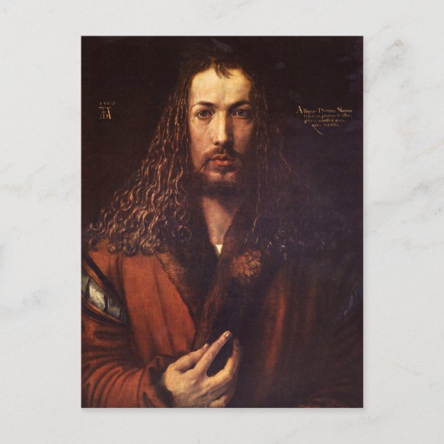 Albrecht Durer - Selbstportrait 2 Postkarte (Vorderseite)