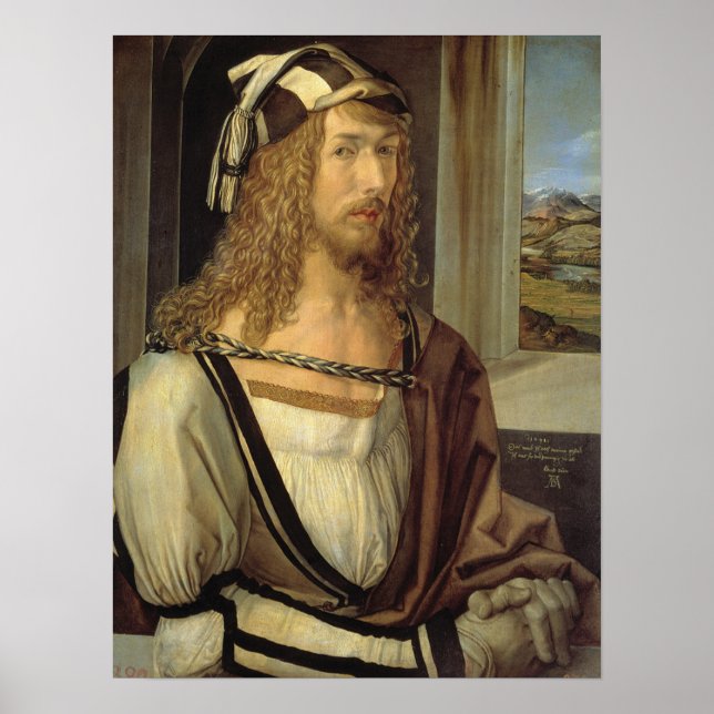 Albrecht Dürer Self Portrait (1498) Poster (Vorne)