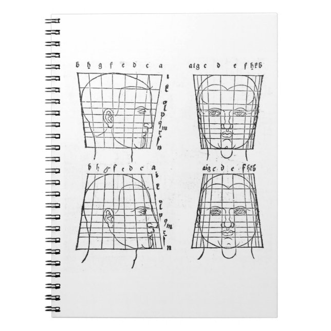 Albrecht Dürers Studie über menschliche Proportion Notizblock (Vorderseite)