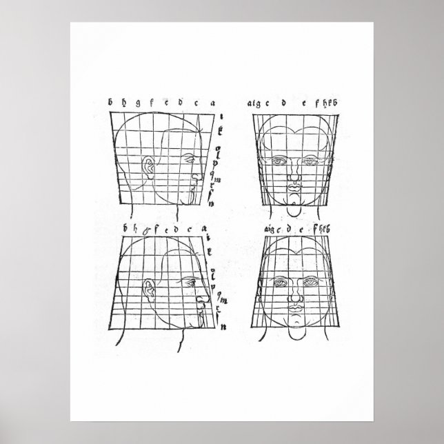 Albrecht Dürers Studie über menschliche Proportion Poster (Vorne)