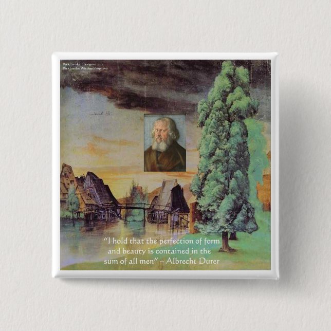 Albrecht Durst "Sum Of Man" Wisdom Quotient Ohrts Button (Vorderseite)