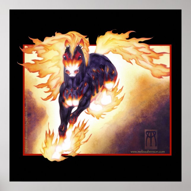 Albtraum auf schwarz poster (Vorne)