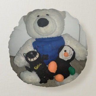 Albtraum Katze, Bogenschütze und Polory Rundes Kissen