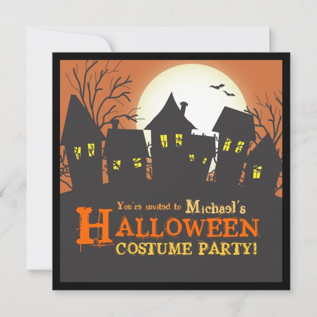 Albtraum-Nachbarschafts-Halloween-Party-Einladung Einladung (Vorderseite)