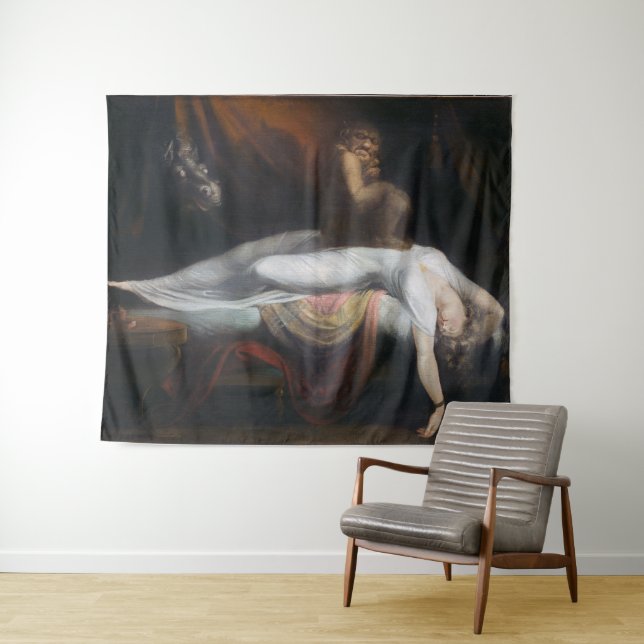 Albtraum von Henry Fuseli Gothic Macabre Dark Art Wandteppich (Beispiel (Horizontal))