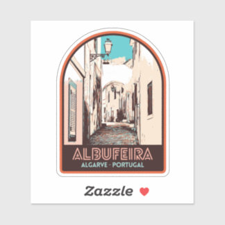 Albufeira Altstadt Illustration Algarve Portugal Aufkleber