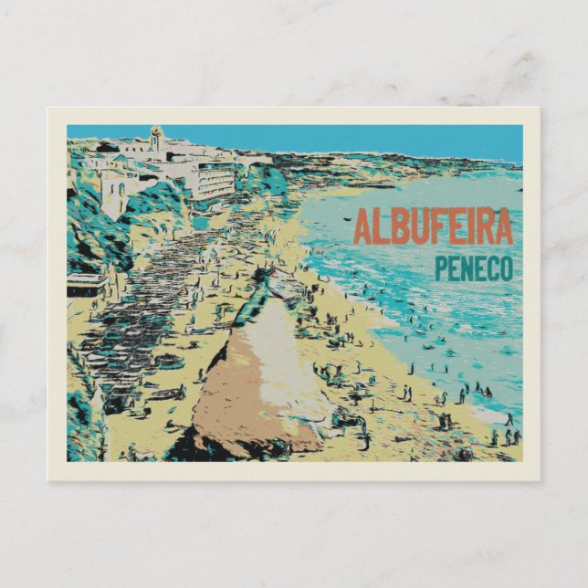 Albufeira Peneco Strand, Algarve, Portugal Postkarte (Vorderseite)
