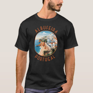 Albufeira Portugal Retro Distressed Circle T-Shirt
