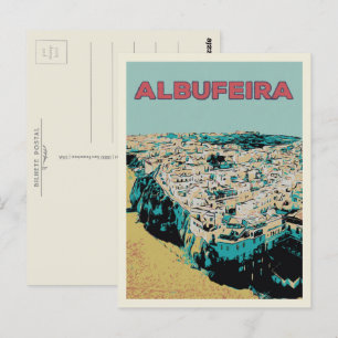 Albufeira Strand vom Himmel Portugal Abbildung Postkarte