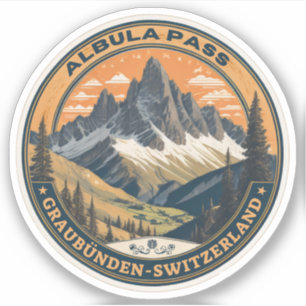 Albula-Pass Schweizer Alpen Berge Aufkleber