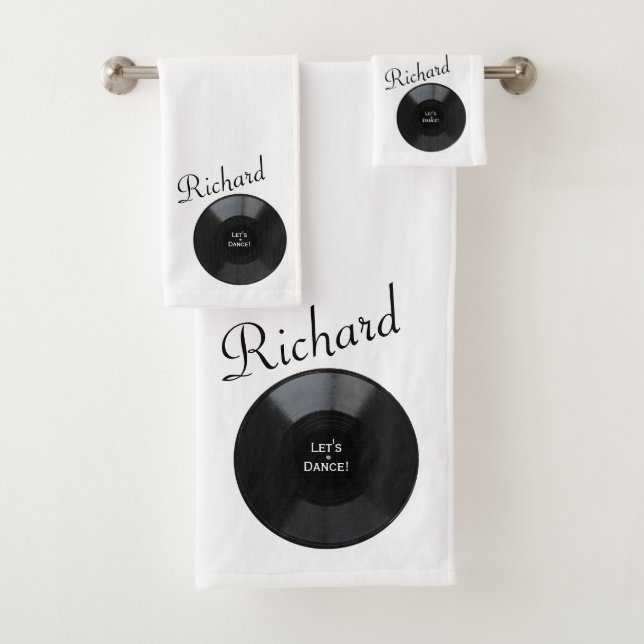 Album Personalisiert aufnehmen Let's Dance Badhandtuch Set (Insitu)