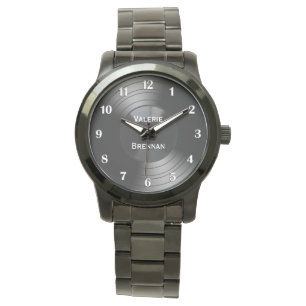 Album Personalisiert mit weißen Zahlen aufnehmen Armbanduhr