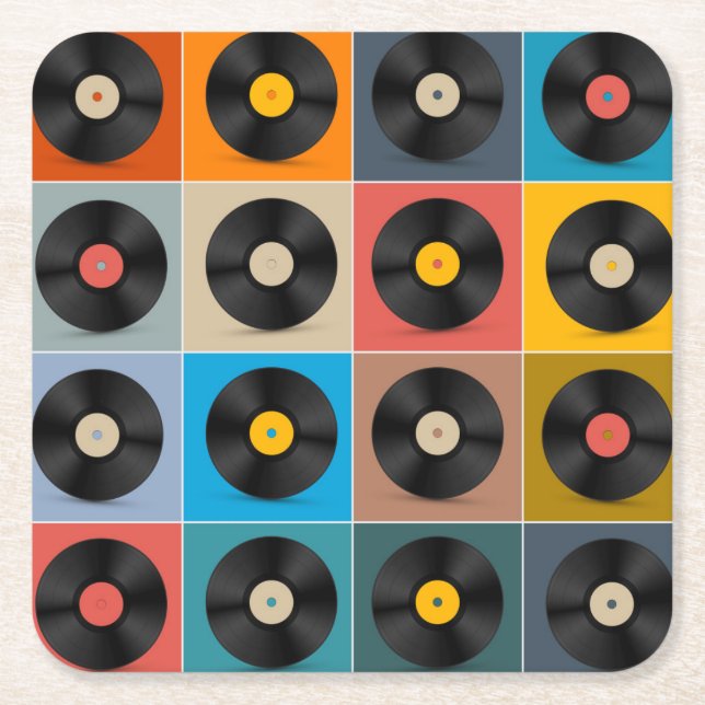 Album, Vinyl Record, Musikposter Rechteckiger Pappuntersetzer (Vorderseite)