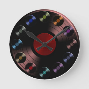 Album vinyle Retro LP Boho Round Horloge