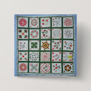 Albumsteppdecke mit Jahreszeit-Blumen, 1844 Button