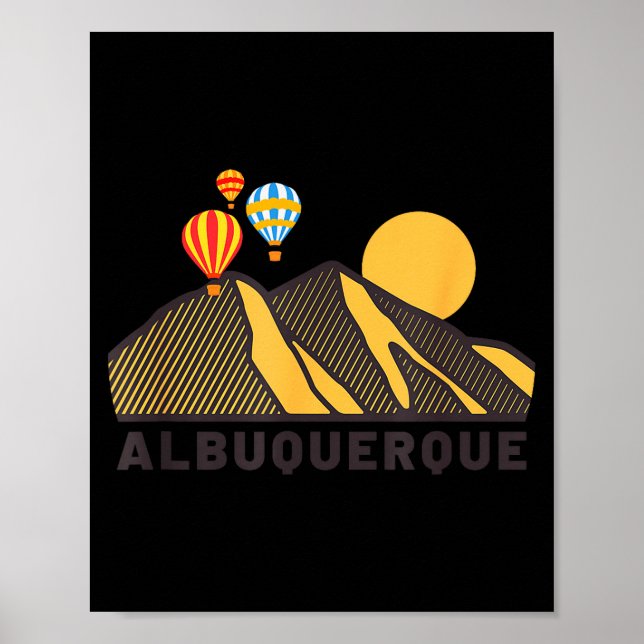 Albuquerque Balloon Festival New Mexico Mountains  Poster (Vorne)
