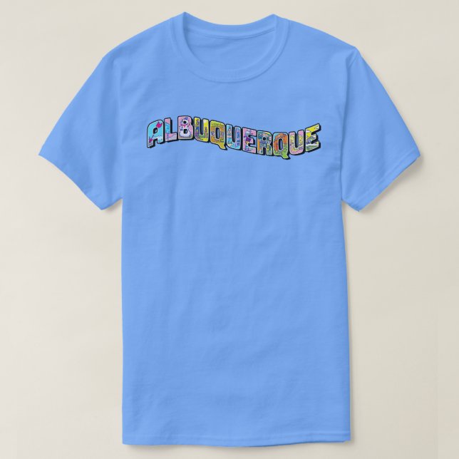 Albuquerque Iconic Sehenswürdigkeit Letters T-Shirt (Design vorne)