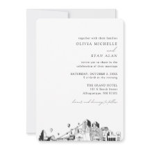 Albuquerque Mariage Élégant Skyline Invitation