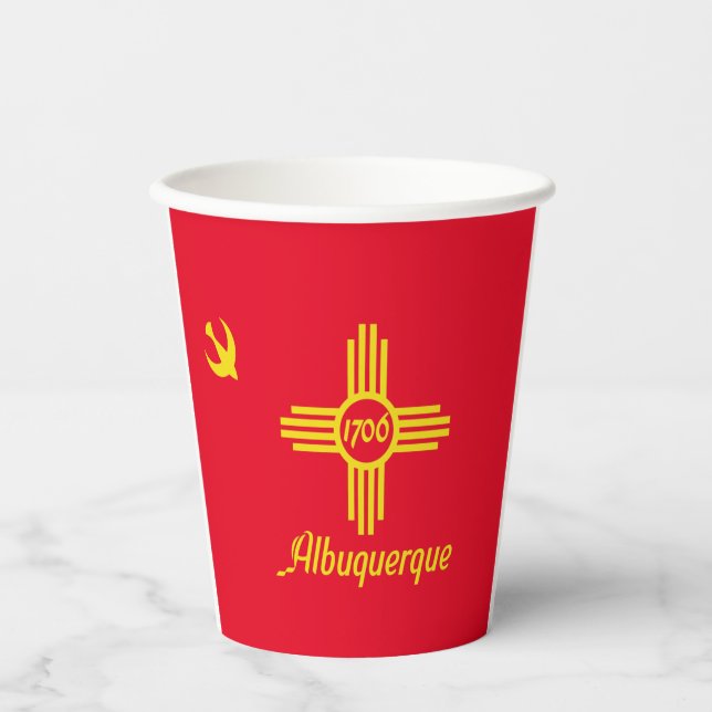 Albuquerque (New Mexico) Flaggen-Papiertücher Pappbecher (Vorderseite)
