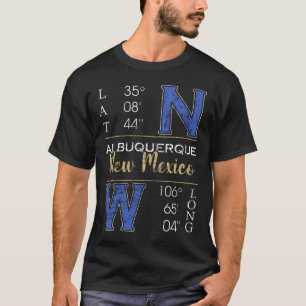 Albuquerque New mexico Latitude und Länge T-Shirt