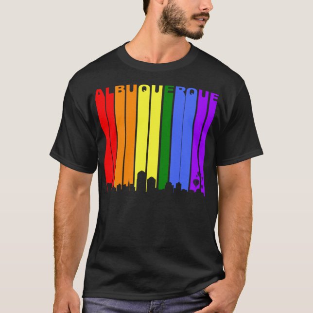 Albuquerque New Mexico Rainbow LGBT Gay Pride T-Shirt (Vorderseite)