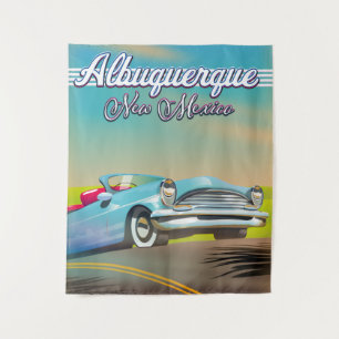 Albuquerque New Mexico Reiseplakat. Wandteppich