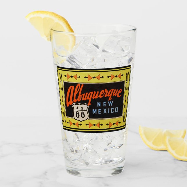 Albuquerque, New Mexico Route 66 Pint Glas (Vorderseite Ice)