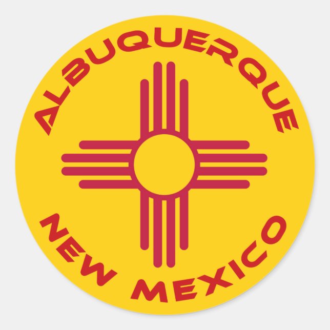 Albuquerque, New Mexico Runder Aufkleber (Vorderseite)