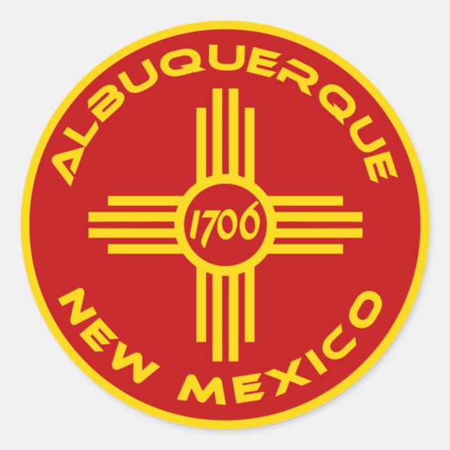 Albuquerque New Mexico Runder Aufkleber (Vorderseite)