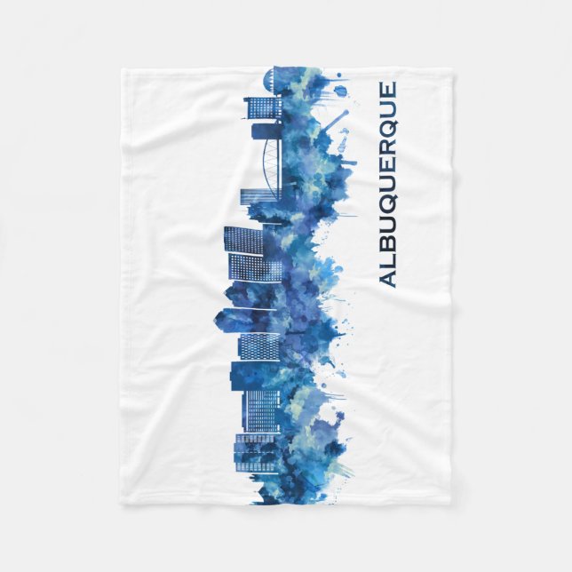 Albuquerque New Mexico Skyline Blue Fleecedecke (Vorderseite)