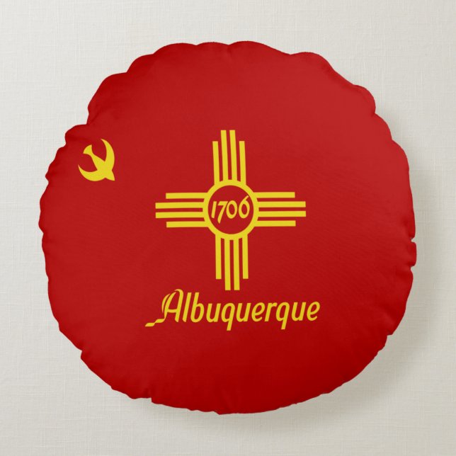 Albuquerque (New Mexico) Stadt-Flagge Rundes Kissen (Vorderseite)