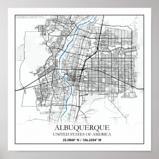 Albuquerque New Mexico Texas USA Reiseplan Poster