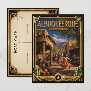 Albuquerque New Mexico Vintage Art Deco Golden Age Postkarte
