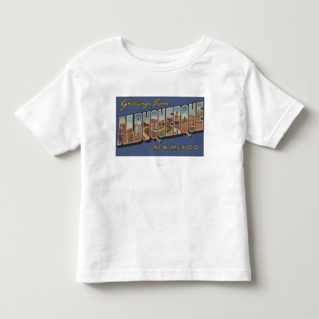 Albuquerque, New Mexiko - große Buchstabe-Szenen Kleinkind T-shirt (Vorderseite)