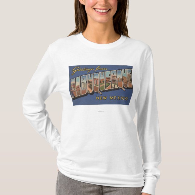 Albuquerque, New Mexiko - große Buchstabe-Szenen T-Shirt (Vorderseite)