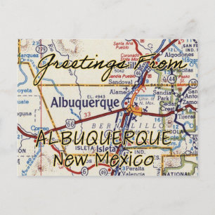 Albuquerque NM Vintage Karte