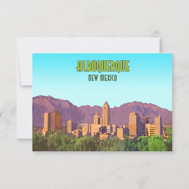 Albuquerque Nouveau-Mexique Carte Vintage Plat (Devant)
