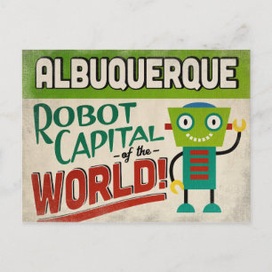 Albuquerque Roboter - Lustige Vintage Postkarte