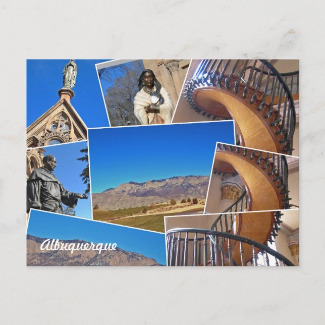 Albuquerque Santa Fe Collage, New Mexico Postkarte (Vorderseite)