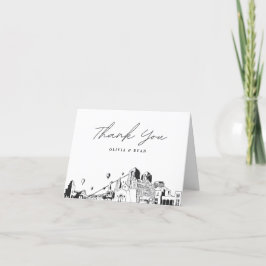 Albuquerque Skyline Sketch Blank Danke Karte