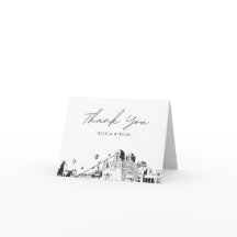 Albuquerque Skyline Sketch Carte de remerciements