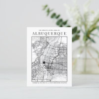 Albuquerque Stadtkarte + Ortsmarkenpostkarte