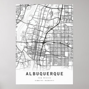 Albuquerque Stadtkarte Poster