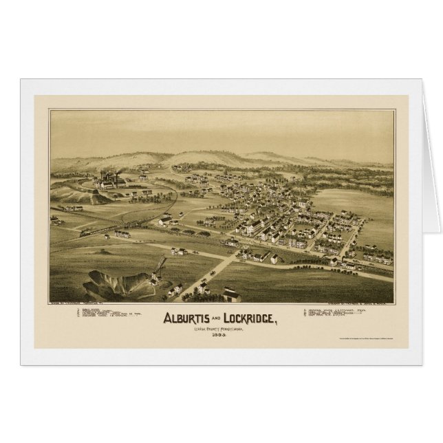 Alburtis et Lockridge, carte panoramique de PA - (Devant horizontal)