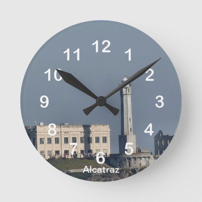 Alcatraz Gefängnis-Wanduhr Runde Wanduhr (Vorderseite)