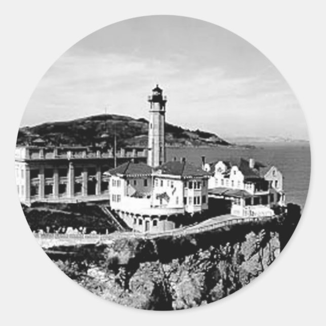 Alcatraz Insel-Leuchtturm Runder Aufkleber (Vorderseite)